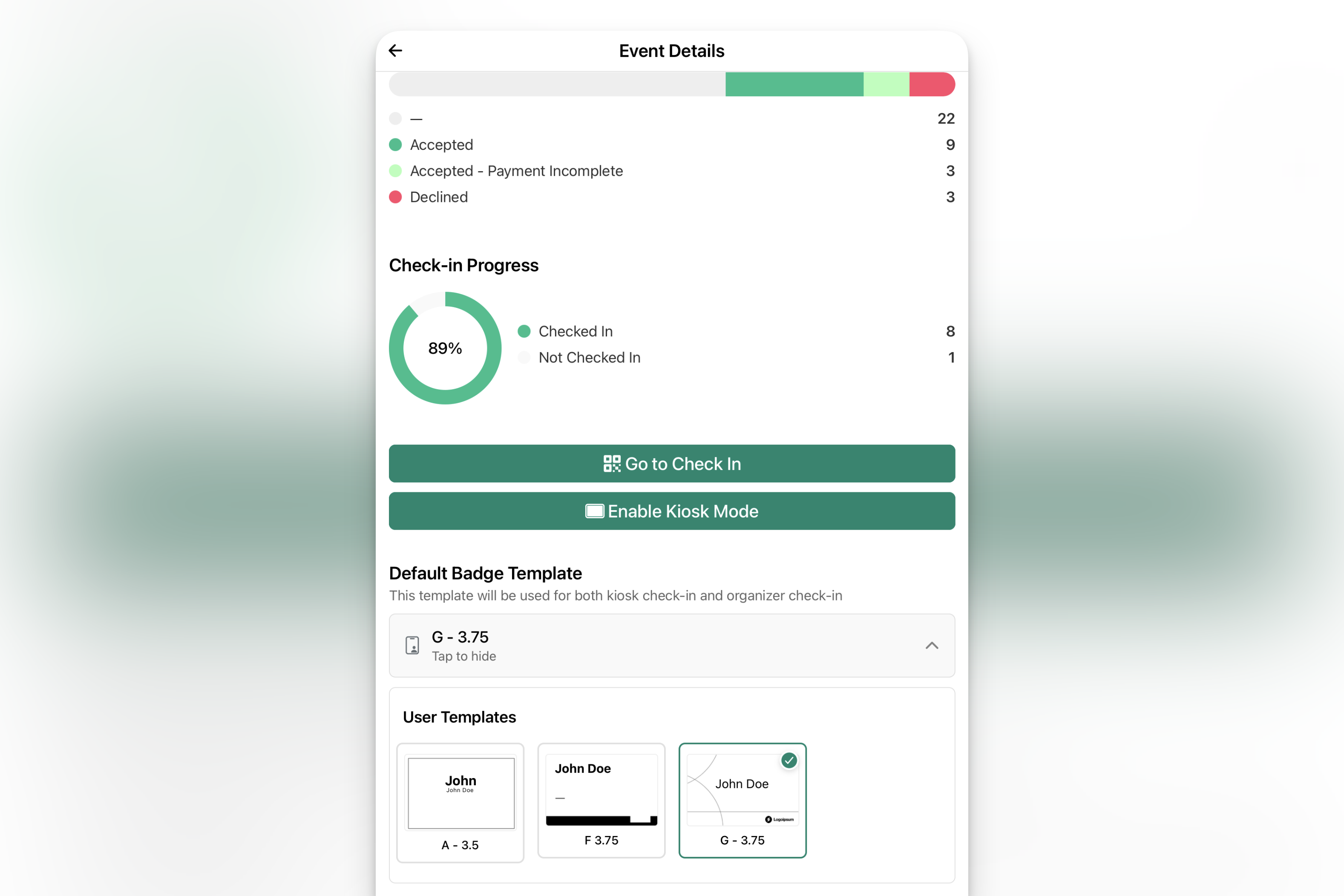 Where to enable Kiosk Mode in the app